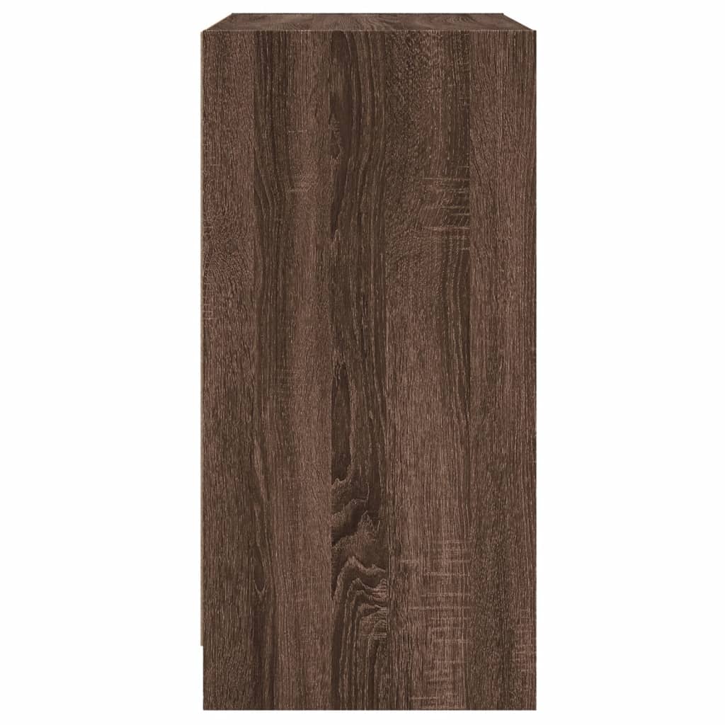 Armoire latérale avec portes en verre chêne marron 68x37x75,5cm - XIOS