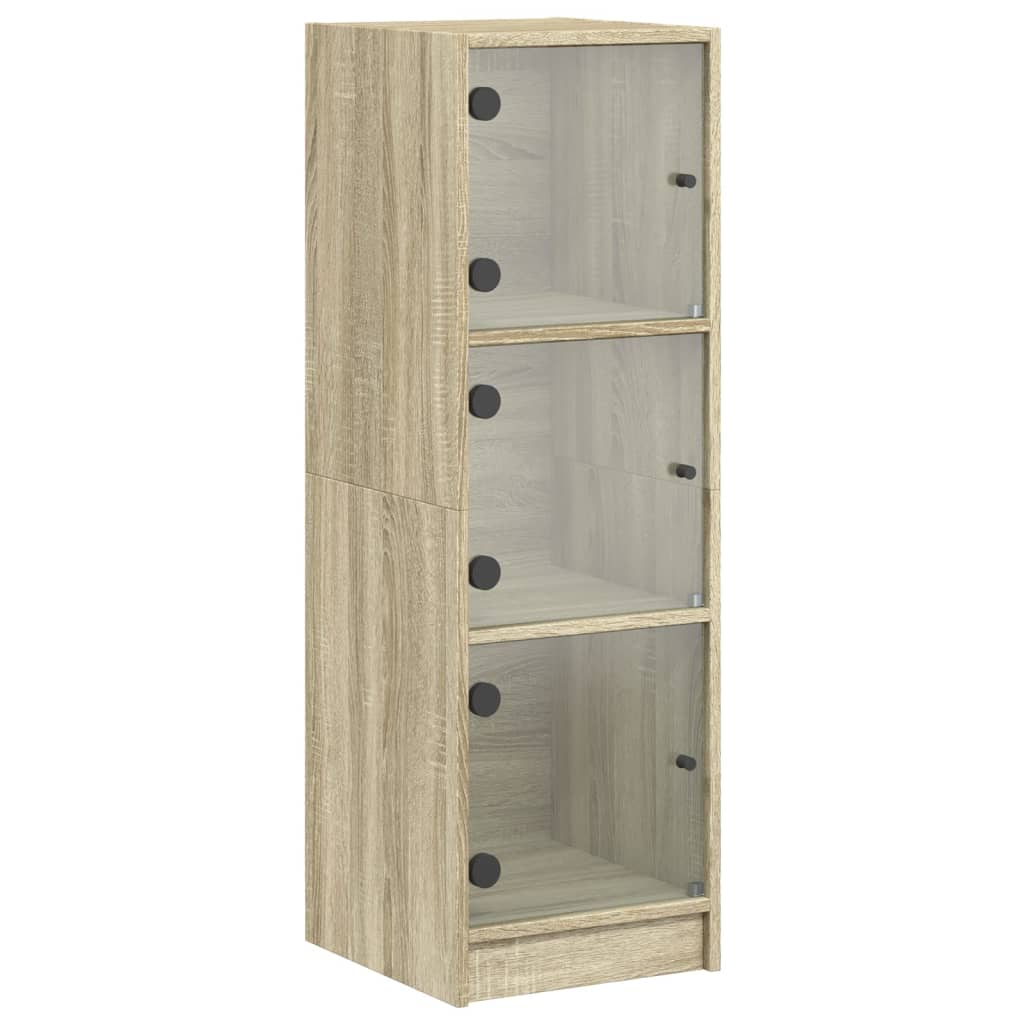 Buffet avec portes en verre chêne sonoma 35x37x109 cm - XIOS