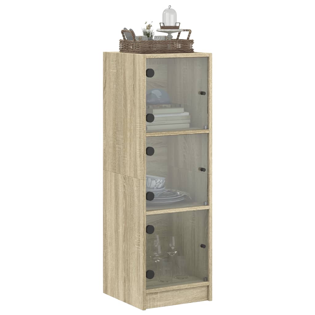 Buffet avec portes en verre chêne sonoma 35x37x109 cm - XIOS