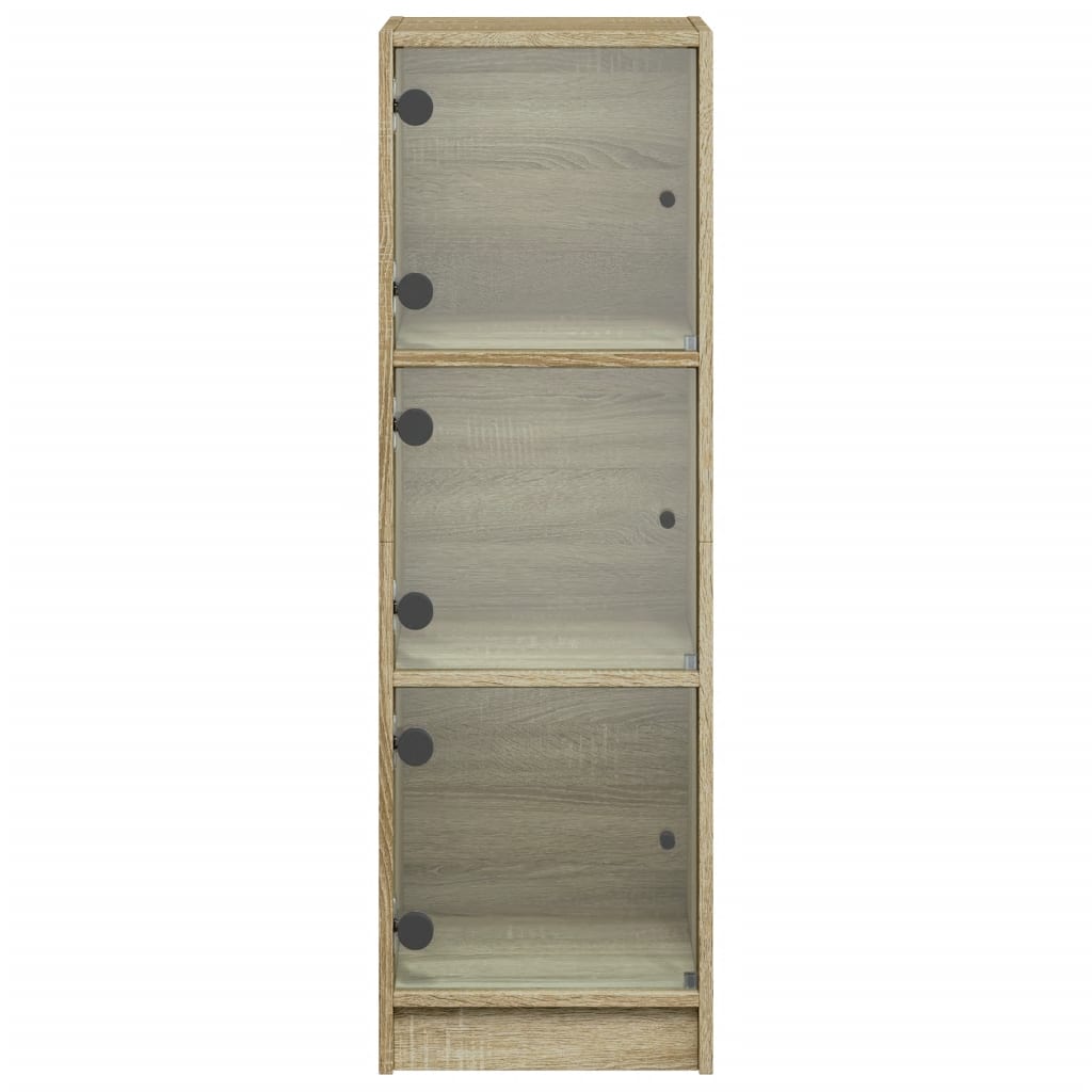 Buffet avec portes en verre chêne sonoma 35x37x109 cm - XIOS