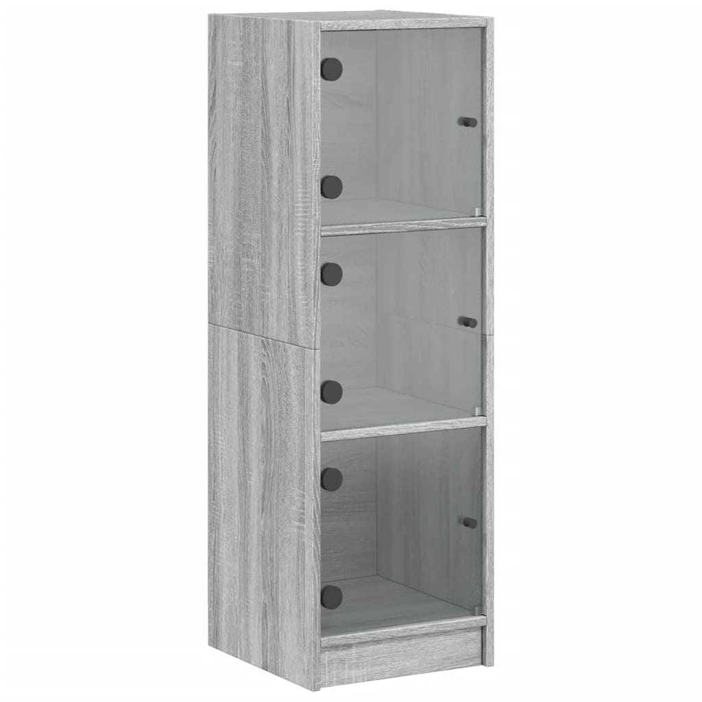 Buffet avec portes en verre sonoma gris 35x37x109 cm - XIOS
