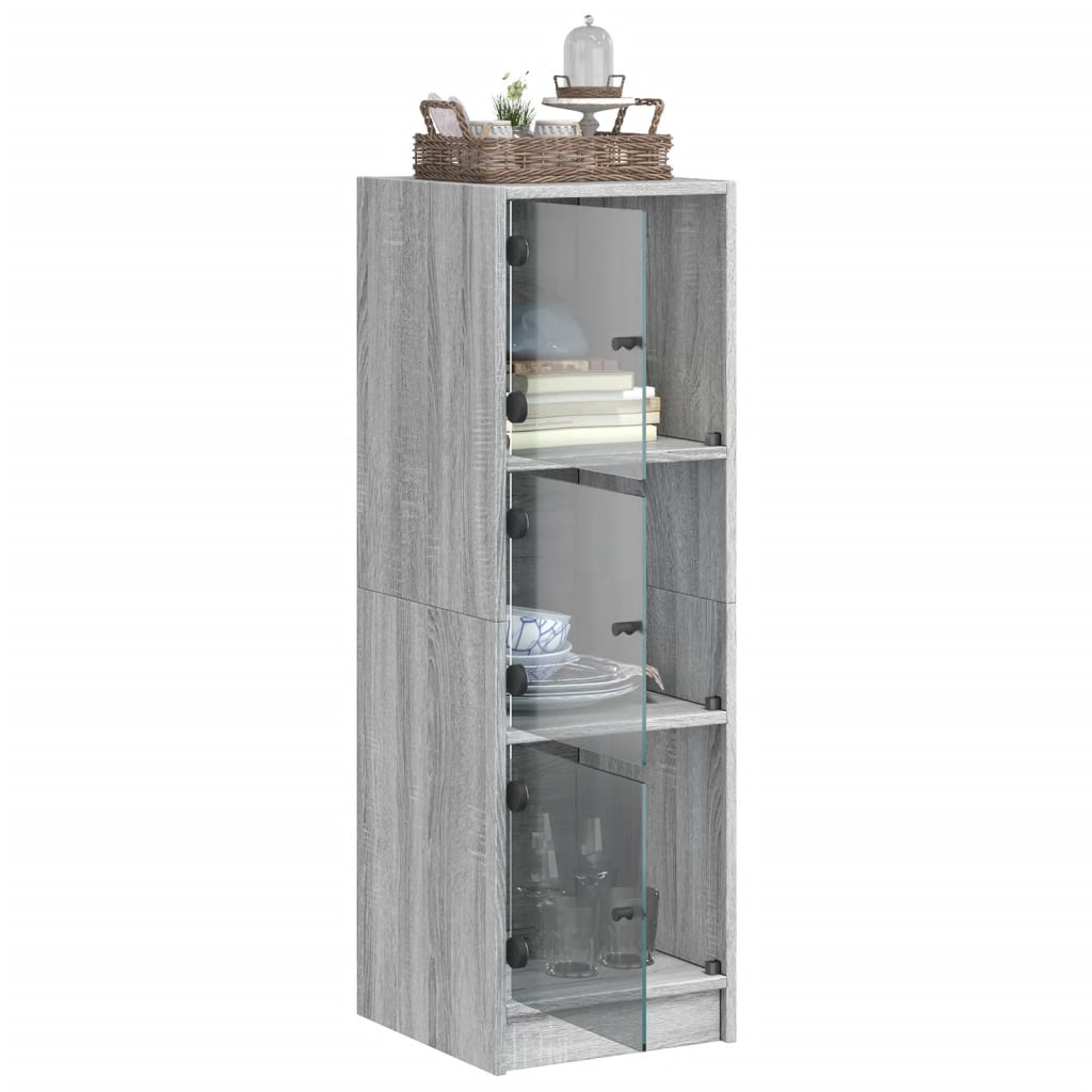 Buffet avec portes en verre sonoma gris 35x37x109 cm - XIOS