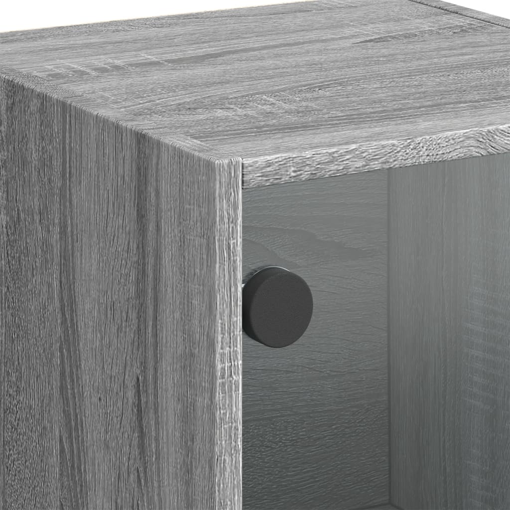 Buffet avec portes en verre sonoma gris 35x37x109 cm - XIOS