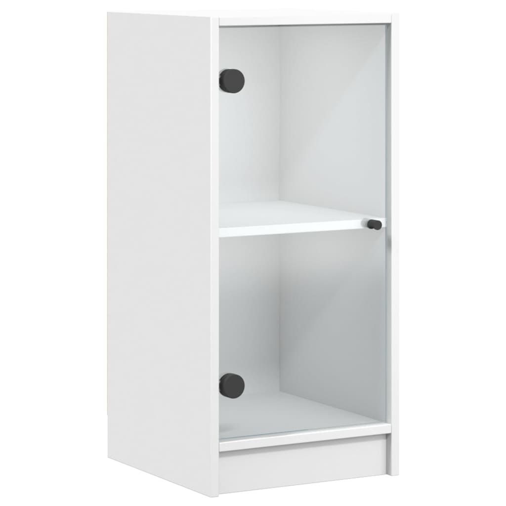 Armoire latérale avec portes en verre blanc 35x37x75,5 cm - XIOS