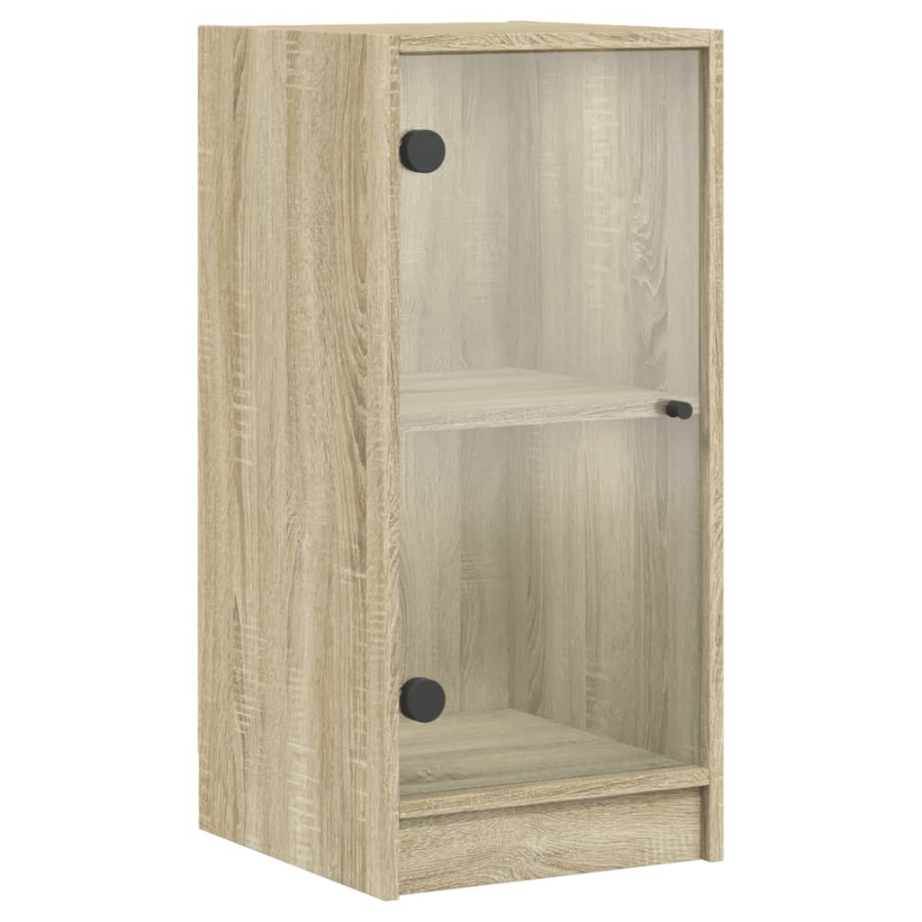 Armoire latérale avec portes en verre chêne sonoma 35x37x75,5cm - XIOS