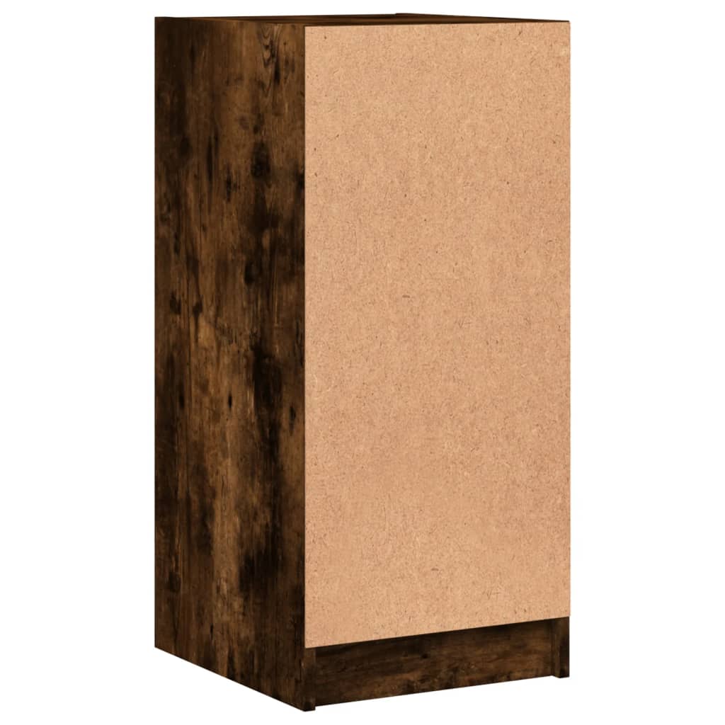 Armoire latérale avec portes en verre chêne fumé 35x37x75,5 cm - XIOS