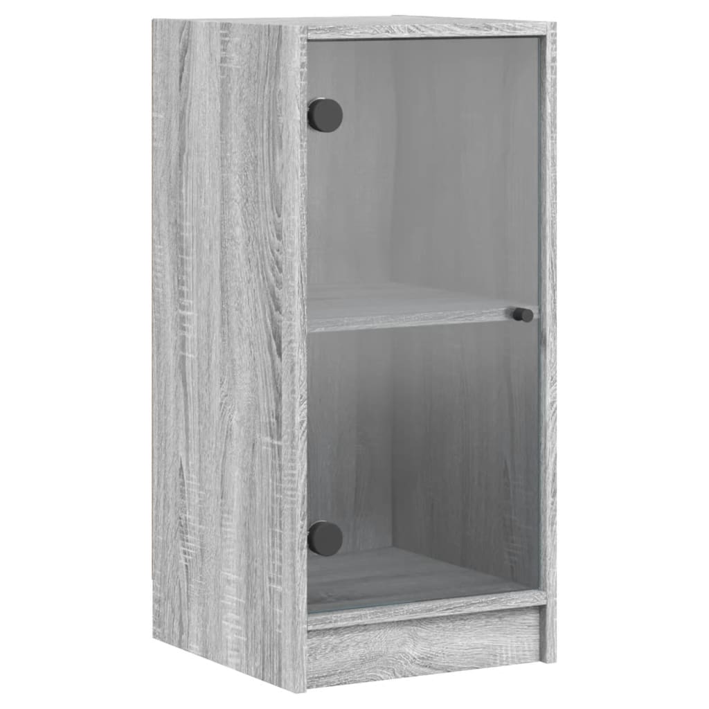 Armoire latérale avec portes en verre sonoma gris 35x37x75,5 cm - XIOS