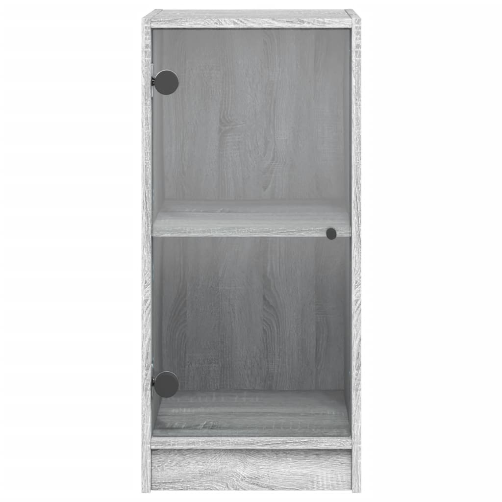 Armoire latérale avec portes en verre sonoma gris 35x37x75,5 cm - XIOS