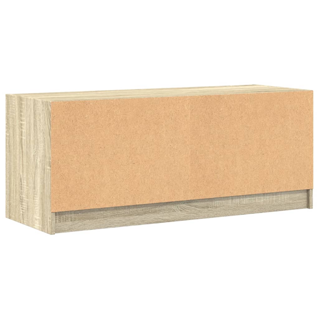 Meuble TV avec portes en verre chêne sonoma 102x37x42 cm - XIOS