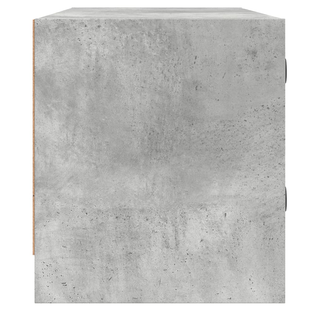 Meuble TV avec portes en verre gris béton 102x37x42 cm - XIOS
