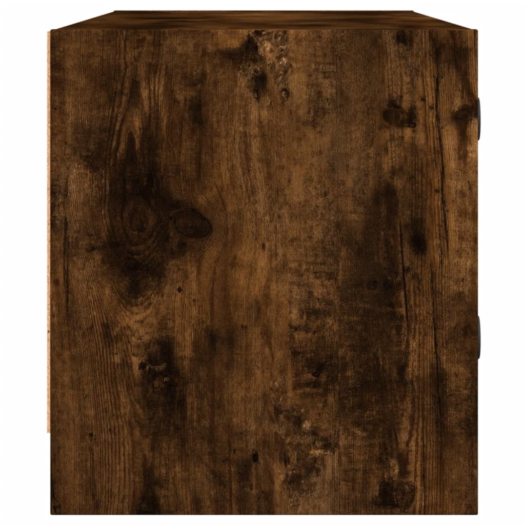 Meuble TV avec portes en verre chêne fumé 102x37x42 cm - XIOS