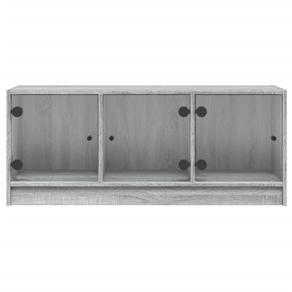 Meuble TV avec portes en verre sonoma gris 102x37x42 cm - XIOS