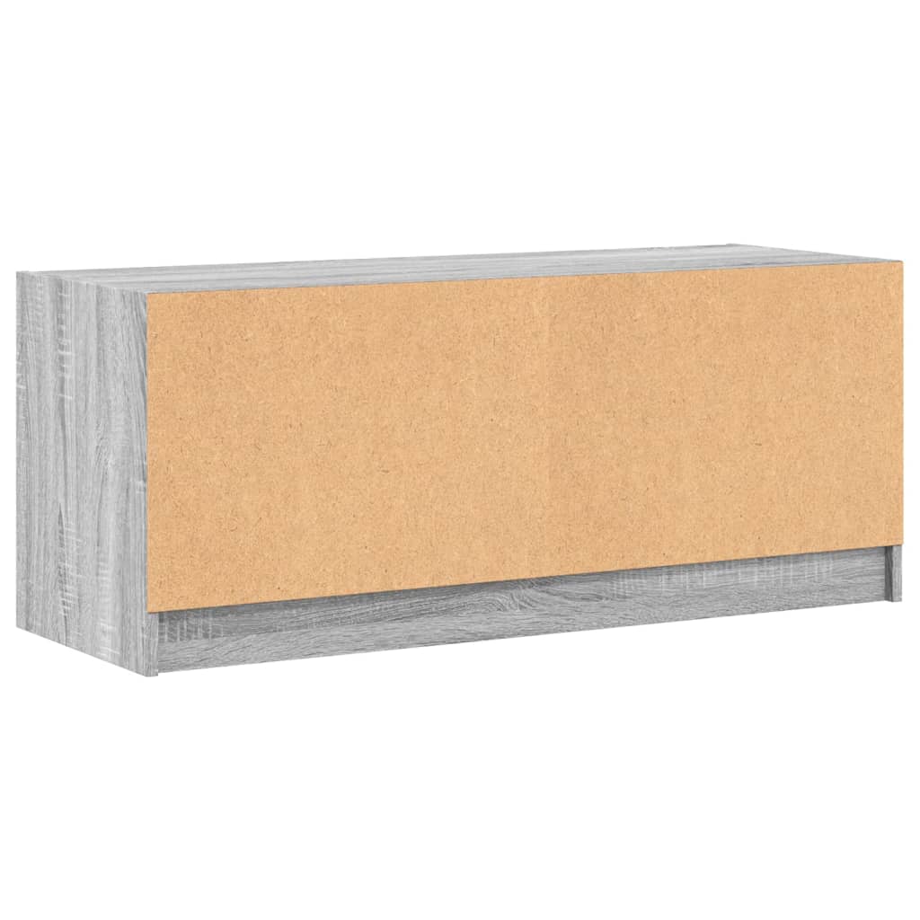 Meuble TV avec portes en verre sonoma gris 102x37x42 cm - XIOS
