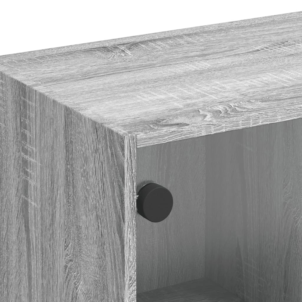 Meuble TV avec portes en verre sonoma gris 102x37x42 cm - XIOS