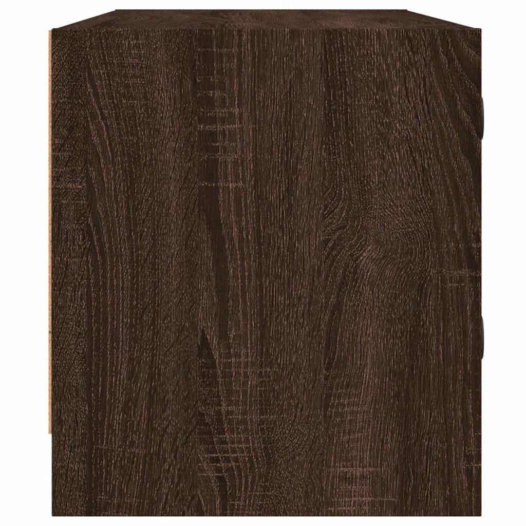 Meuble TV avec portes en verre chêne marron 102x37x42 cm - XIOS