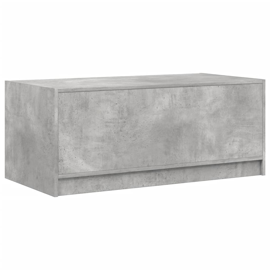 Table basse avec portes en verre gris béton 102x50x42 cm - XIOS