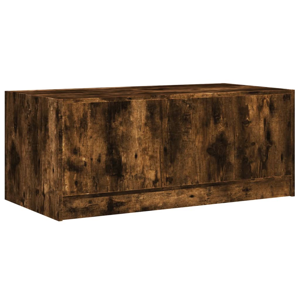 Table basse avec portes en verre chêne fumé 102x50x42 cm - XIOS