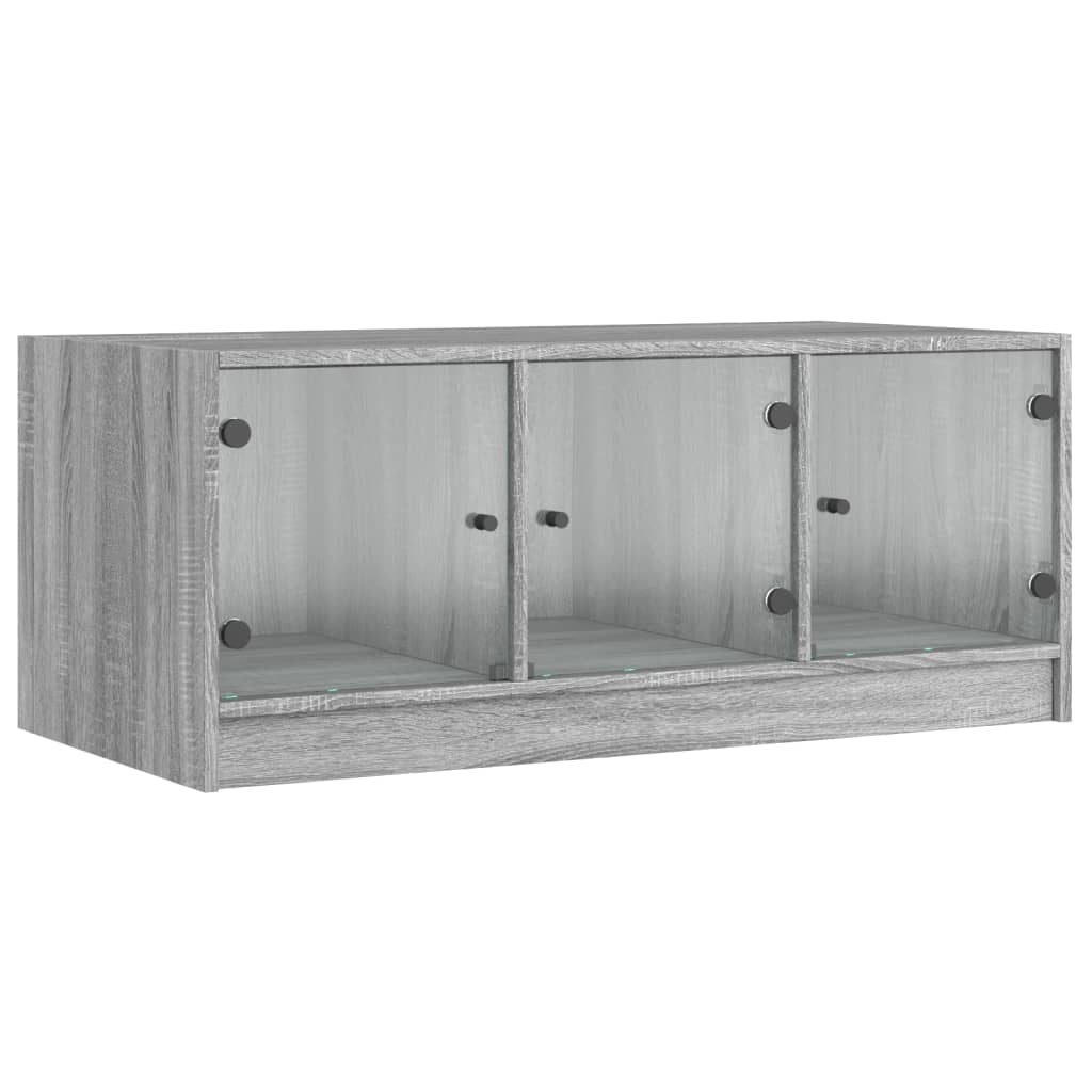Table basse avec portes en verre sonoma gris 102x50x42 cm - XIOS