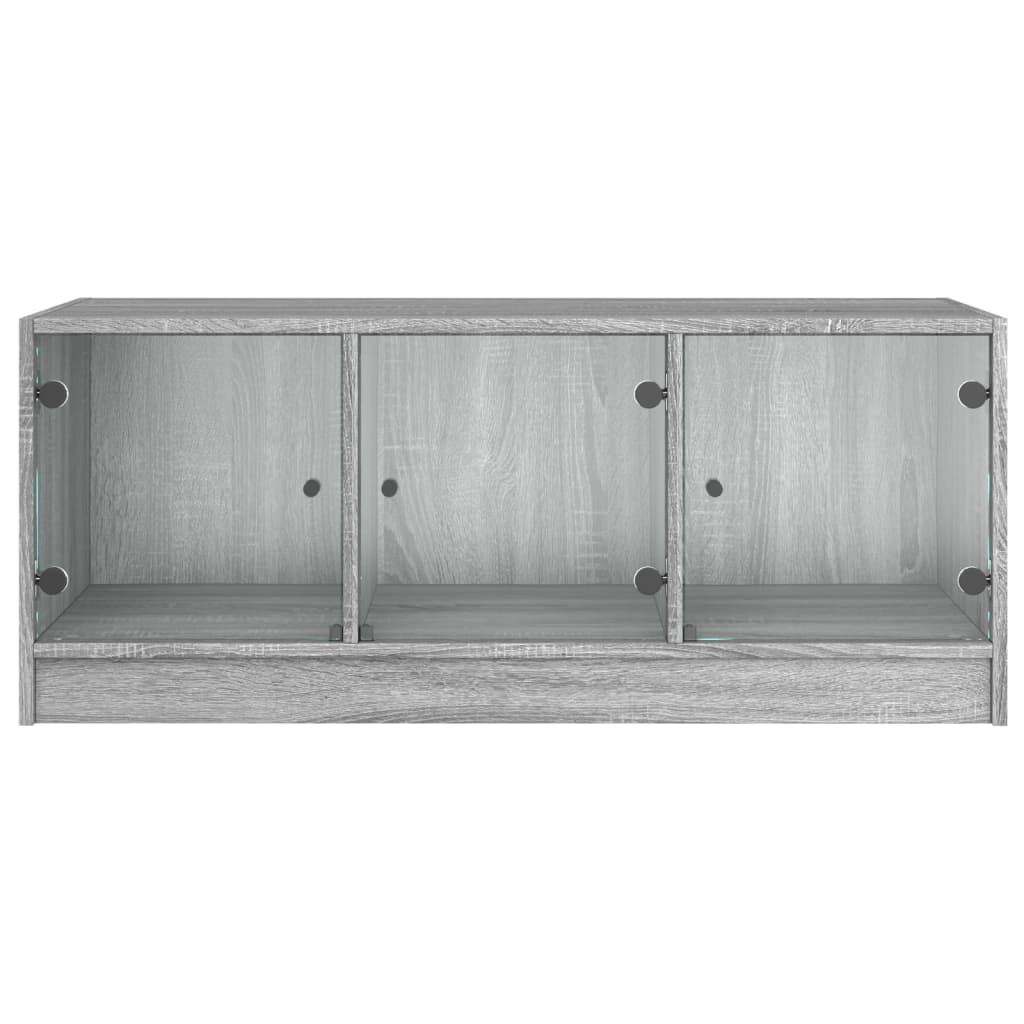 Table basse avec portes en verre sonoma gris 102x50x42 cm - XIOS