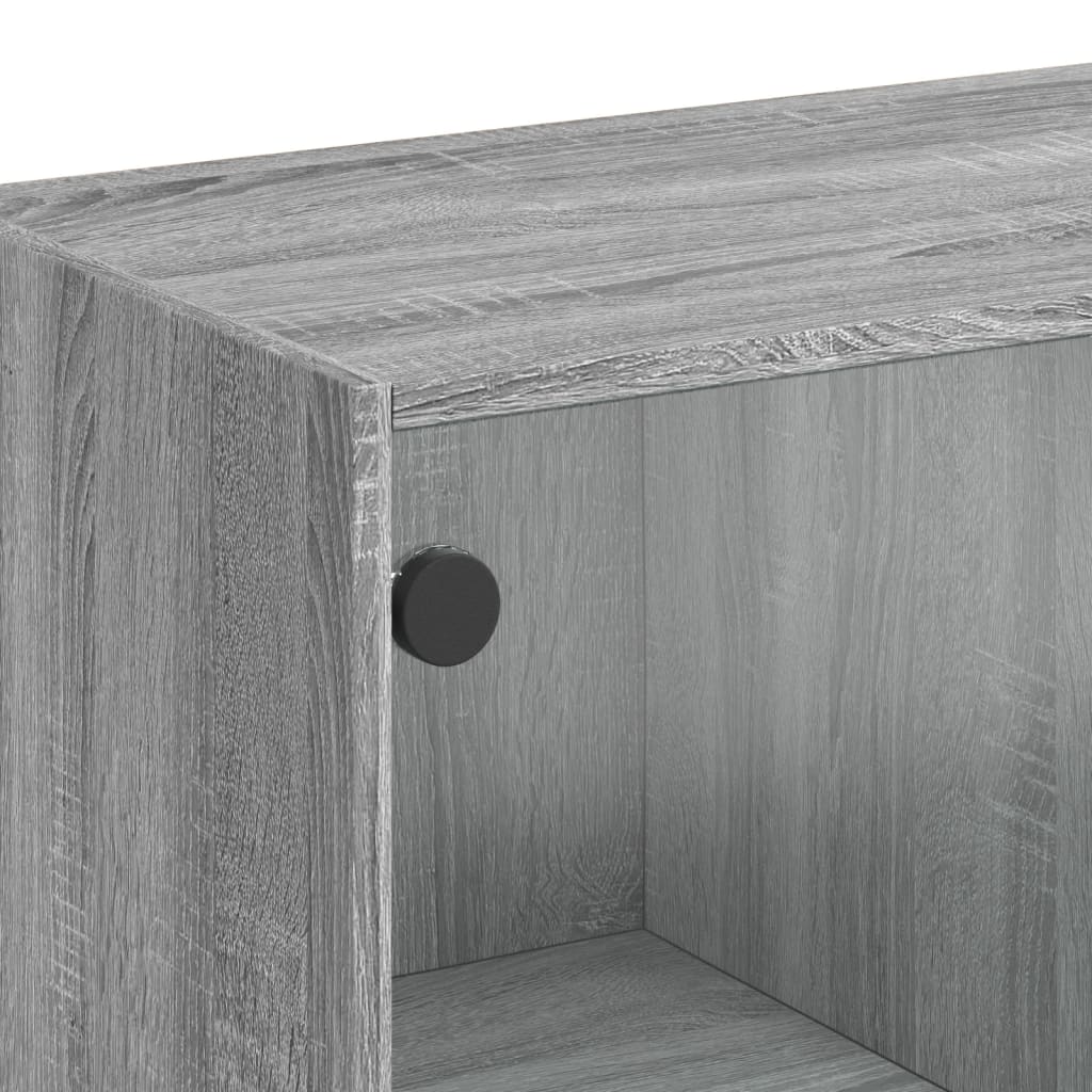 Table basse avec portes en verre sonoma gris 102x50x42 cm - XIOS