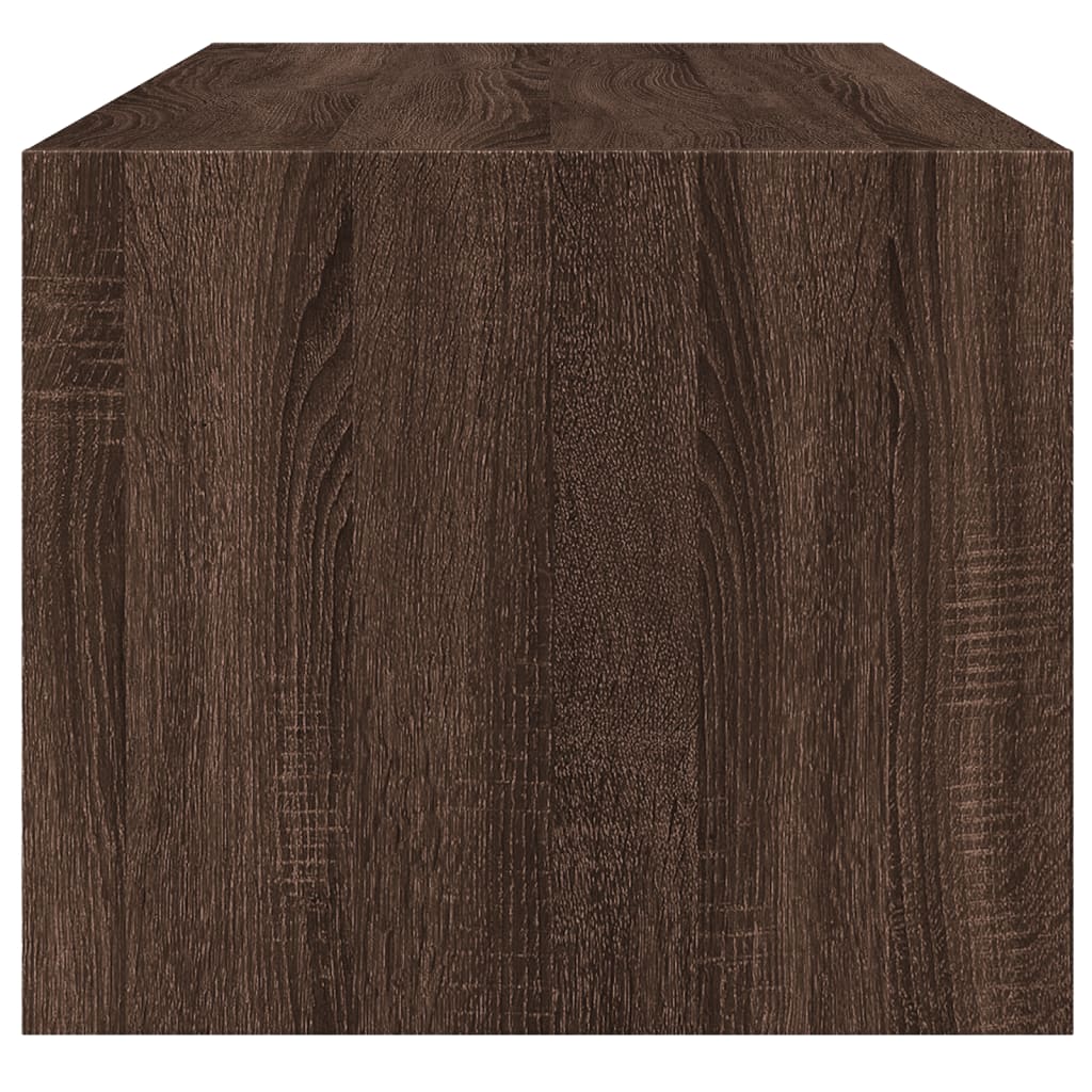 Table basse avec portes en verre chêne marron 102x50x42 cm - XIOS