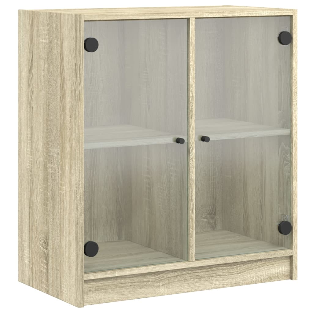 Armoire latérale avec portes en verre chêne sonoma 68x37x75,5cm - XIOS