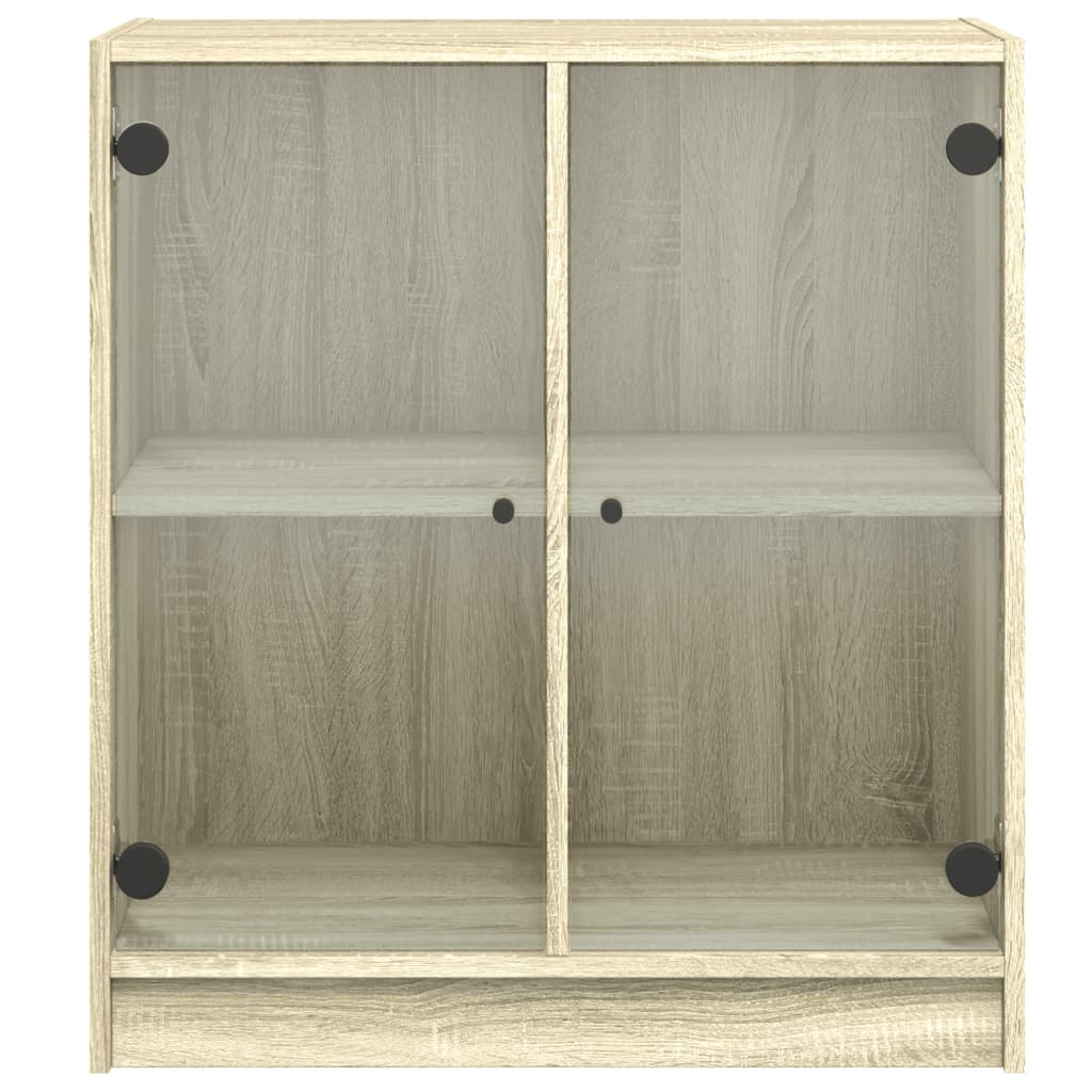 Armoire latérale avec portes en verre chêne sonoma 68x37x75,5cm - XIOS