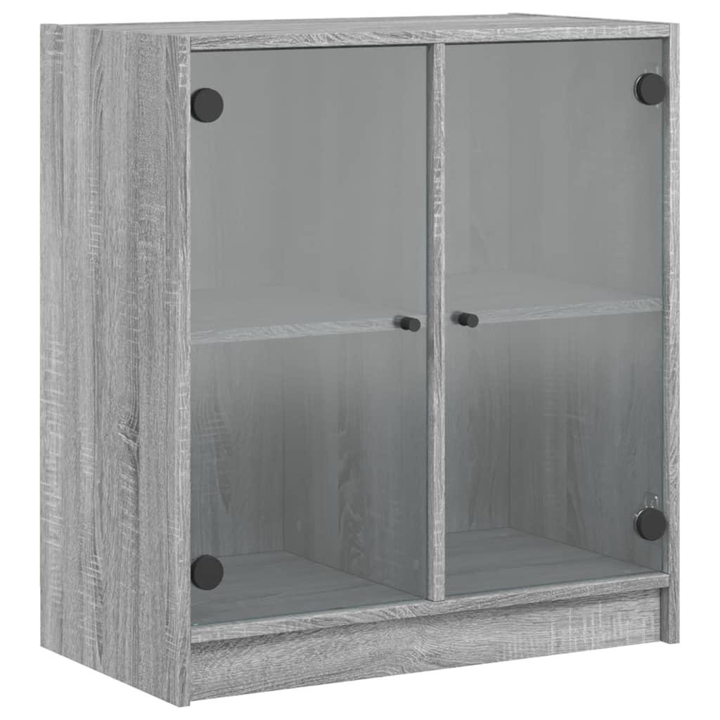 Armoire latérale avec portes en verre sonoma gris 68x37x75,5 cm - XIOS