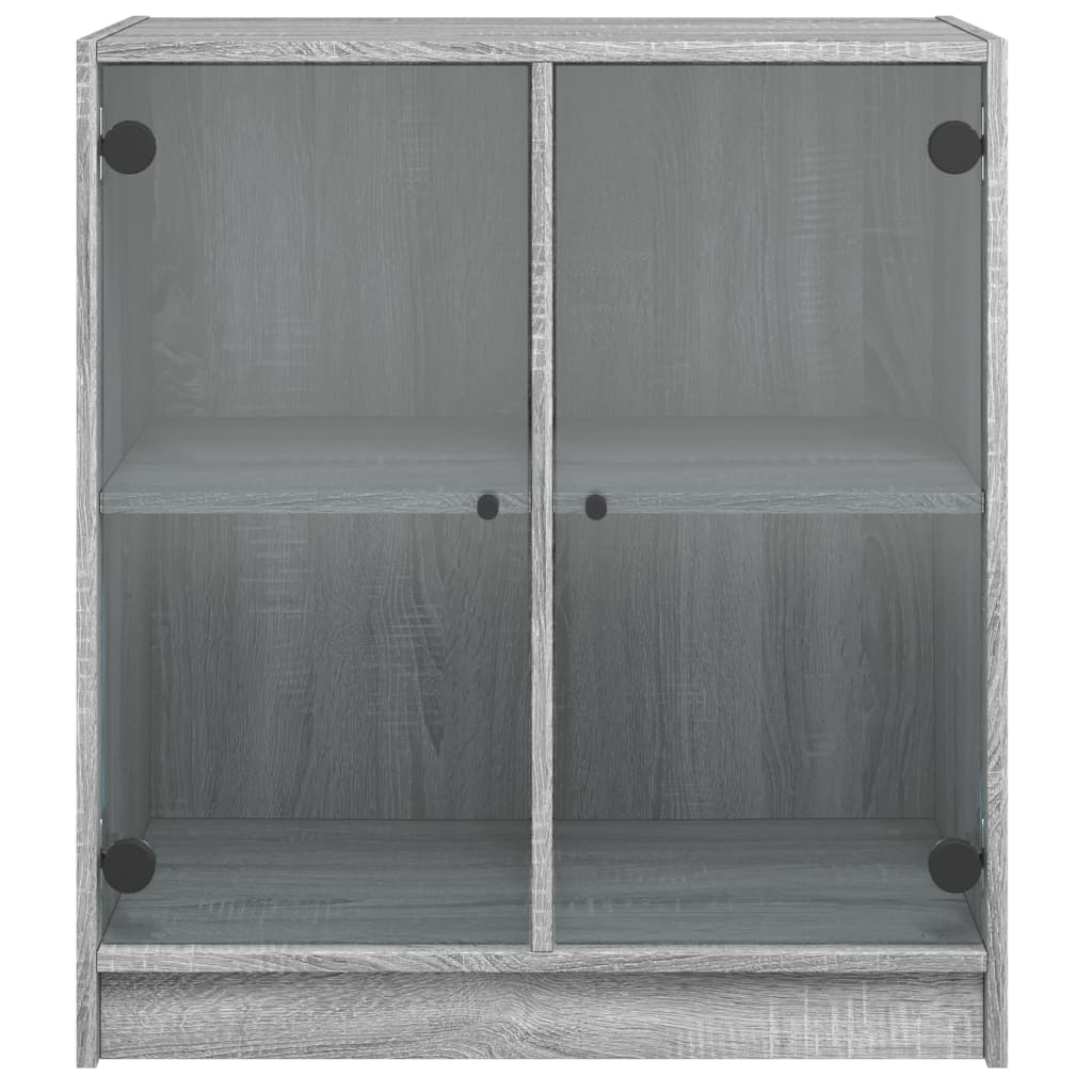 Armoire latérale avec portes en verre sonoma gris 68x37x75,5 cm - XIOS