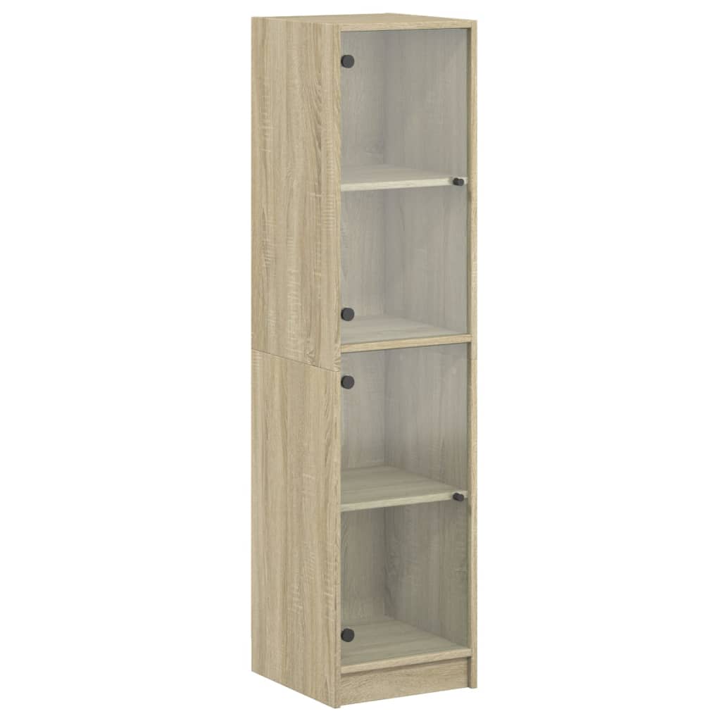 Buffet avec portes en verre chêne sonoma 35x37x142 cm - XIOS