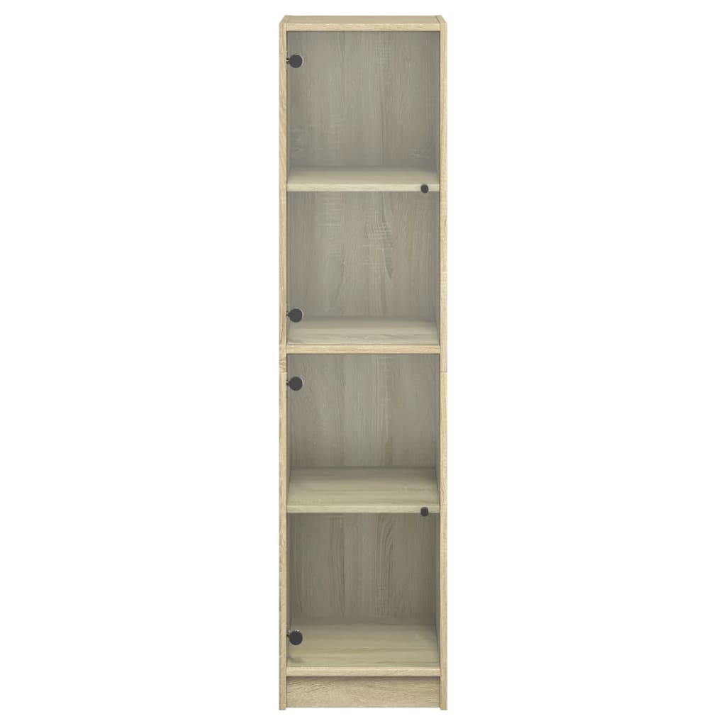 Buffet avec portes en verre chêne sonoma 35x37x142 cm - XIOS