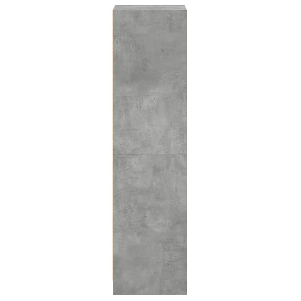 Buffet avec portes en verre gris béton 35x37x142 cm