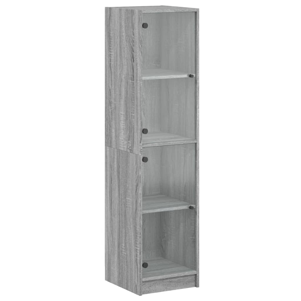 Buffet avec portes en verre sonoma gris 35x37x142 cm - XIOS
