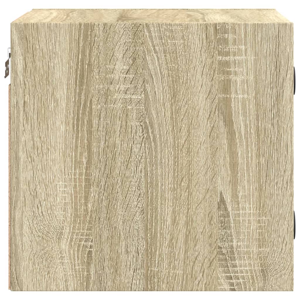 Table de chevet avec porte en verre chêne sonoma 35x37x35 cm - XIOS