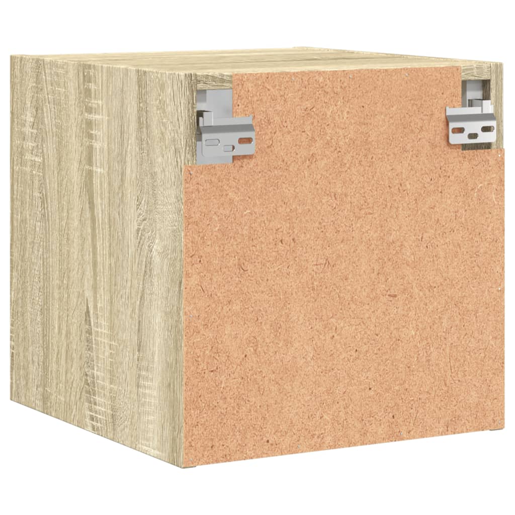 Tables de chevet et portes vitrées 2pcs chêne sonoma 35x37x35cm - XIOS