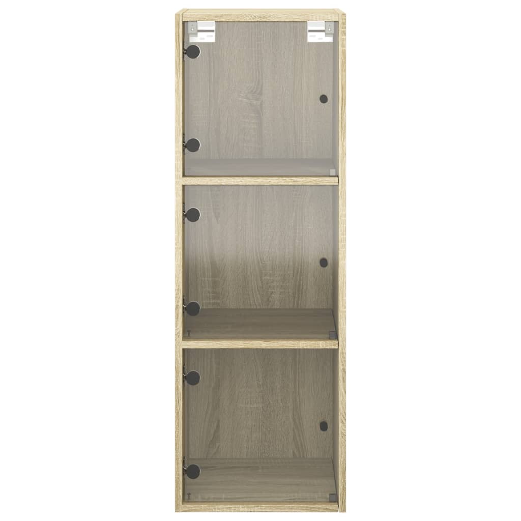Armoire murale avec portes en verre chêne sonoma 35x37x100 cm - XIOS