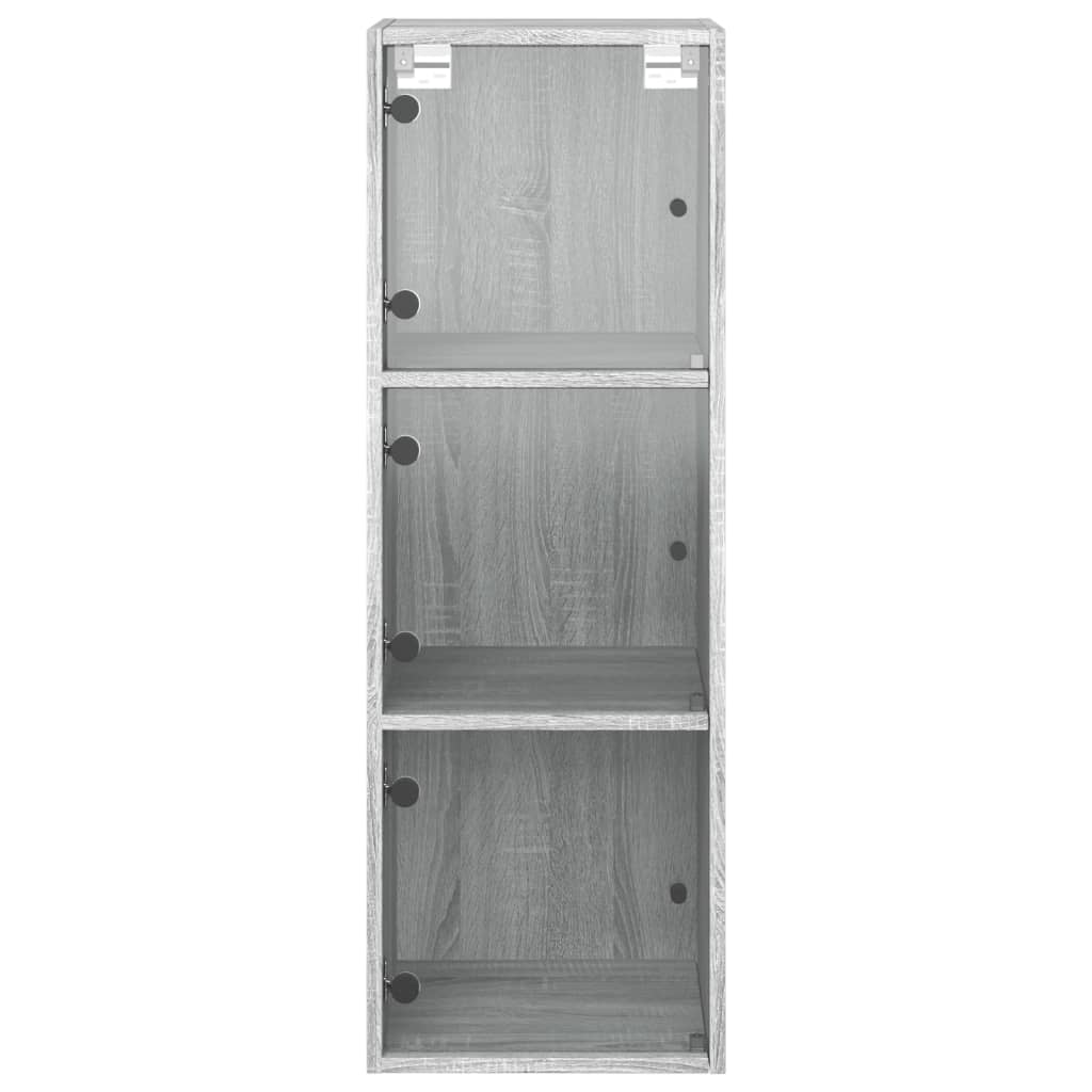 Armoire murale avec portes en verre sonoma gris 35x37x100 cm - XIOS