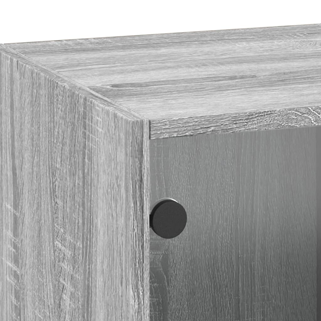 Armoire murale avec portes en verre sonoma gris 35x37x100 cm - XIOS