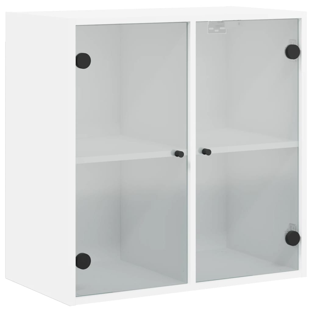 Armoire murale avec portes en verre blanc 68x37x68,5 cm - XIOS