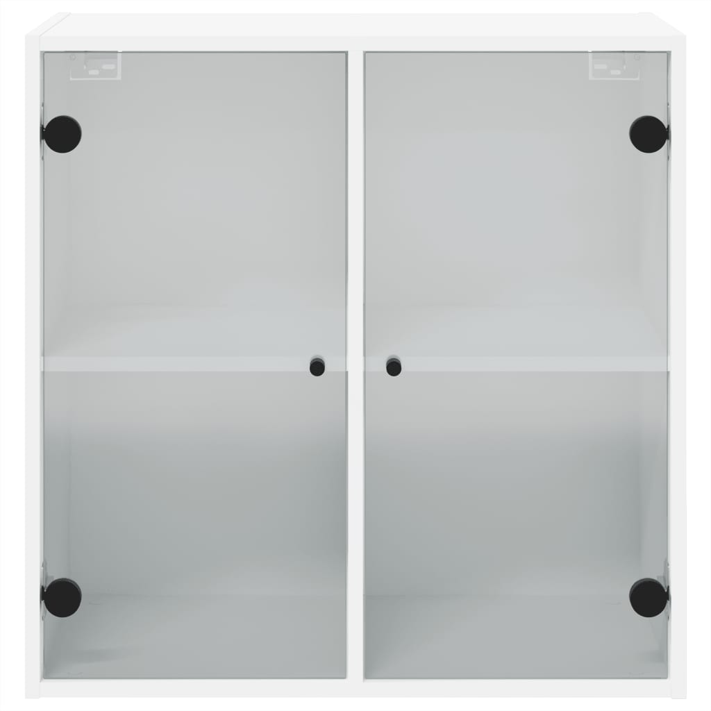 Armoire murale avec portes en verre blanc 68x37x68,5 cm - XIOS