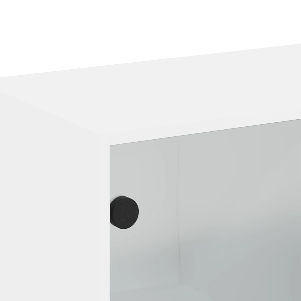 Armoire murale avec portes en verre blanc 68x37x68,5 cm - XIOS