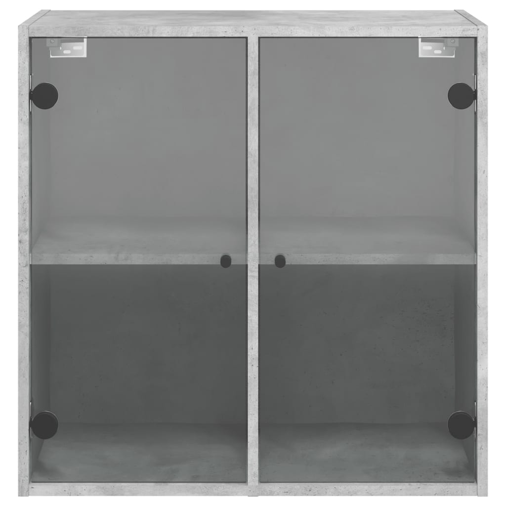 Armoire murale avec portes en verre gris béton 68x37x68,5 cm - XIOS