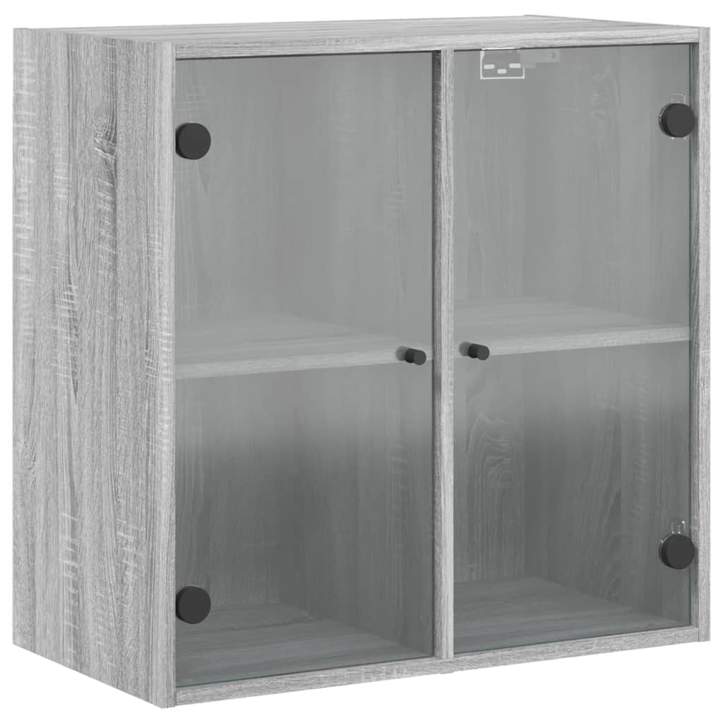 Armoire murale avec portes en verre sonoma gris 68x37x68,5 cm - XIOS