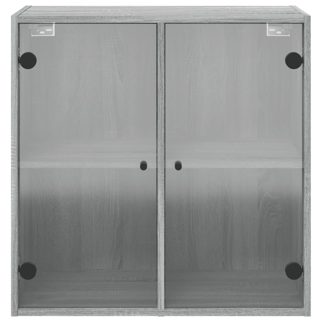 Armoire murale avec portes en verre sonoma gris 68x37x68,5 cm - XIOS