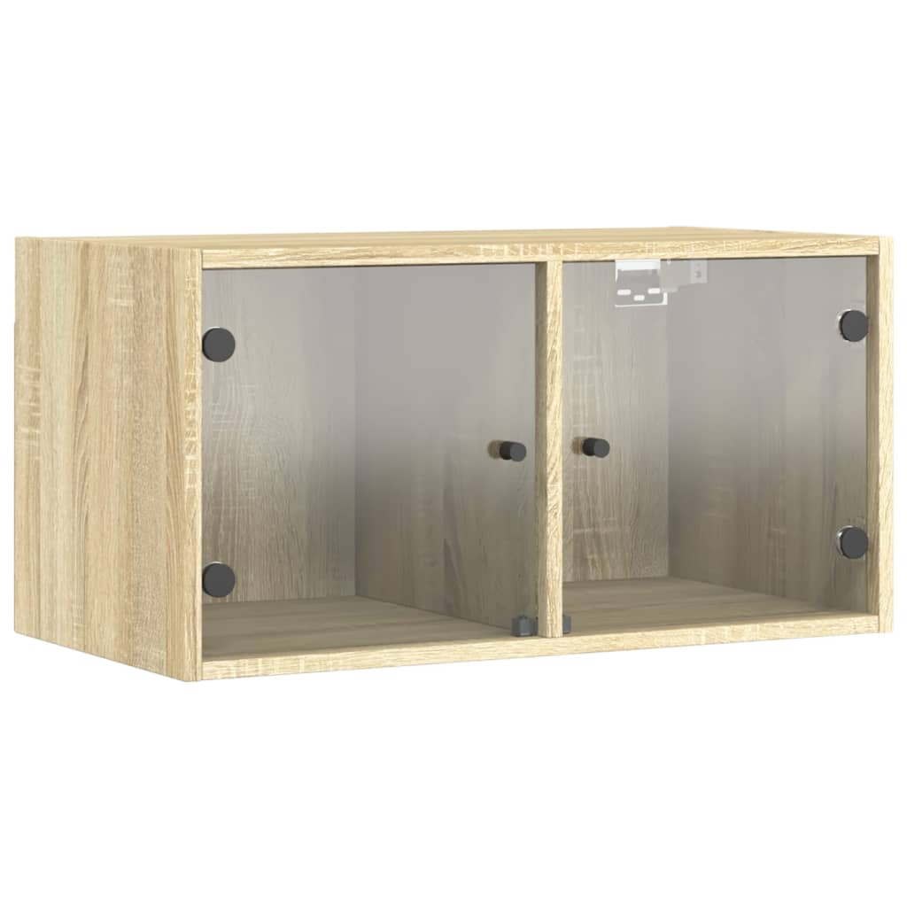Armoire murale avec portes en verre chêne sonoma 68,5x37x35 cm - XIOS