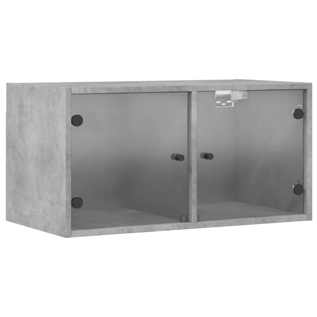 Armoire murale avec portes en verre gris béton 68,5x37x35 cm - XIOS