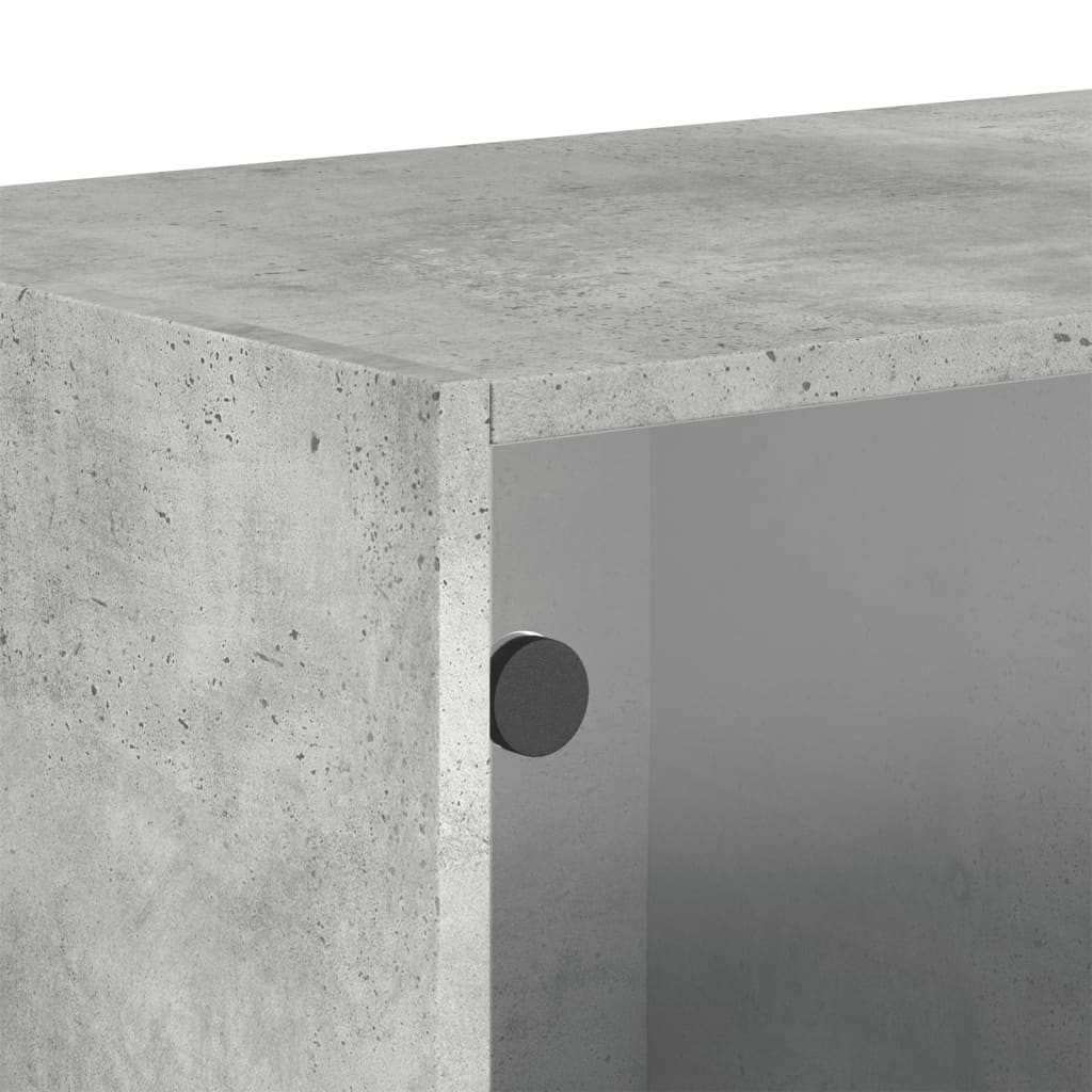 Armoire murale avec portes en verre gris béton 68,5x37x35 cm - XIOS
