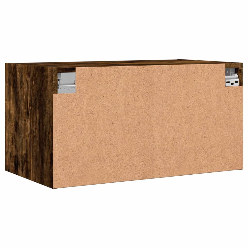 Armoires murales et portes vitrées 2pcs chêne fumé 68,5x37x35cm - XIOS
