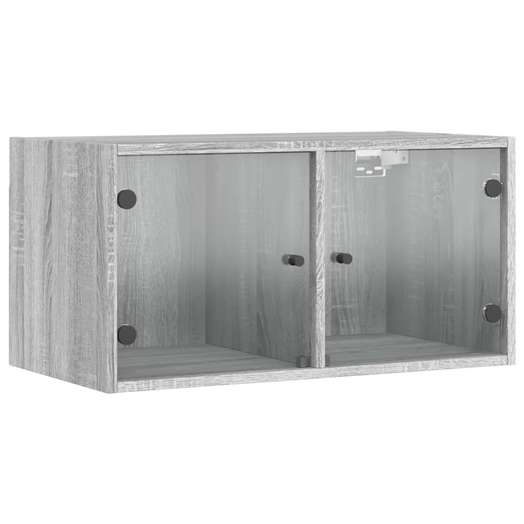 Armoire murale avec portes en verre sonoma gris 68,5x37x35 cm - XIOS