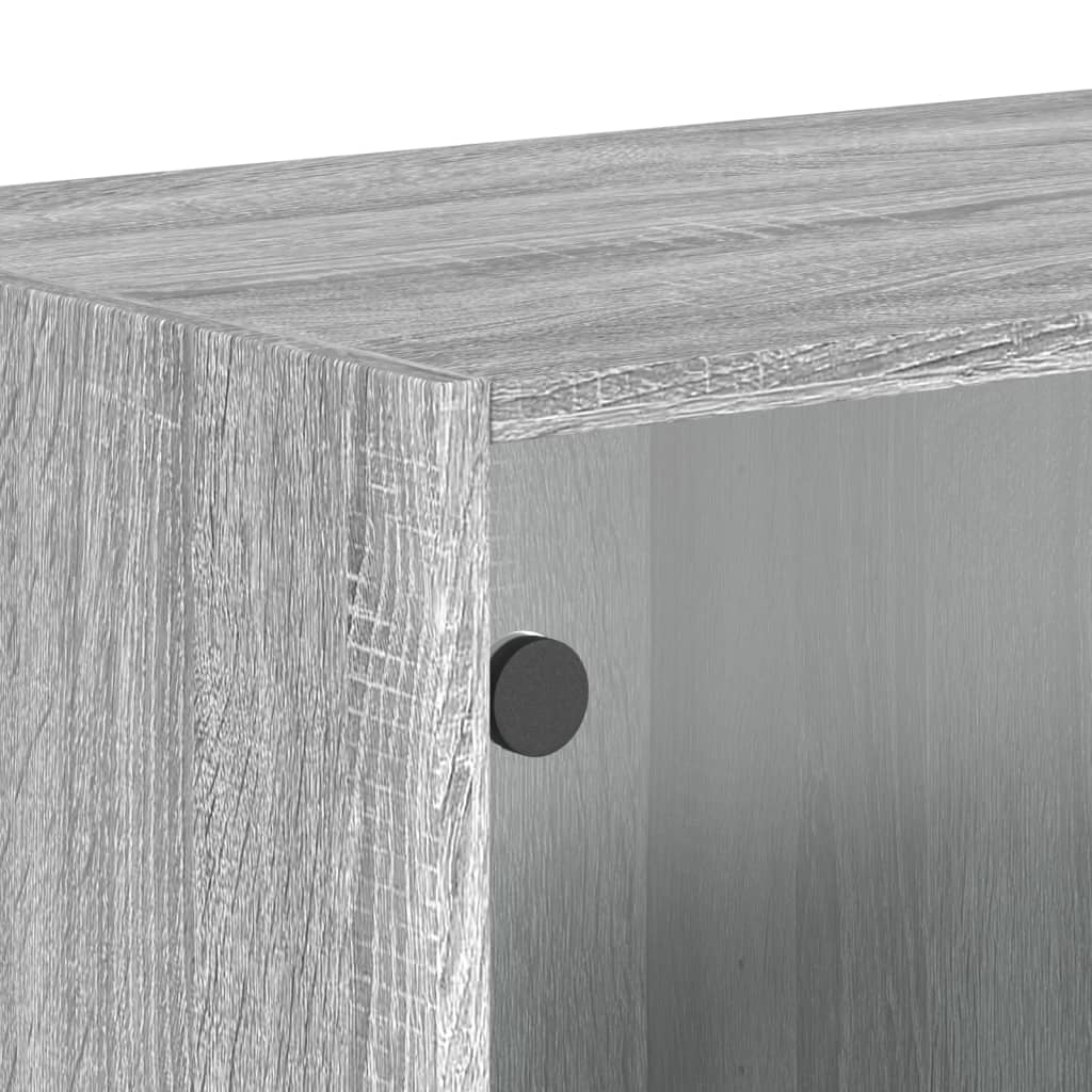 Armoire murale avec portes en verre sonoma gris 68,5x37x35 cm - XIOS